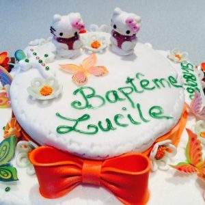 Gateau bapteme hello kitty