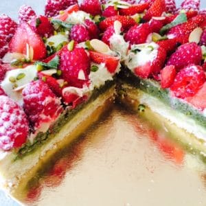 tarte fraise framboise pistache