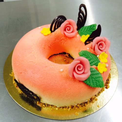 Entremets vanille pêche