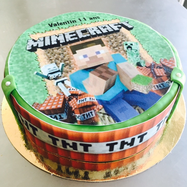 Gateau Minecraft Cake Design Pate A Sucre Les Delices De Mary